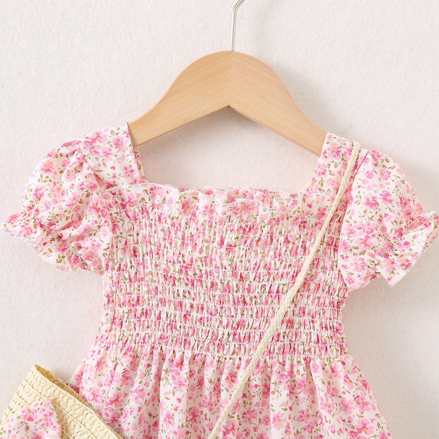 Children's Floral Summer Korean Style Fashionable Stylish Bubble Princess Children's Dress