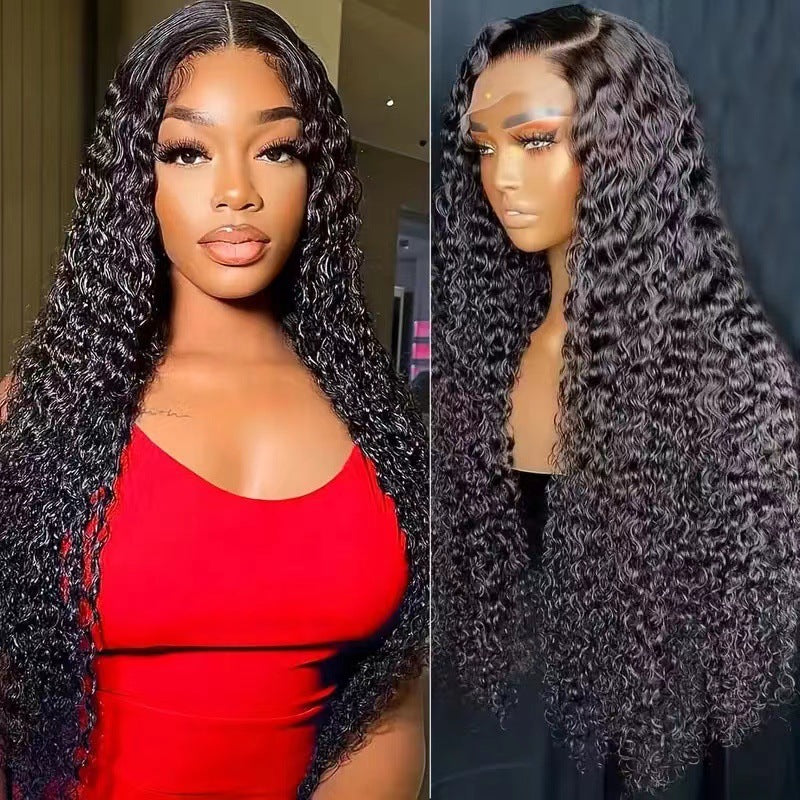 Straight Hair Ice Silk Band Headband Wig Long Curls