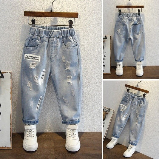 Children's Middle Big Jeans Trousers Baggy Korean Children's Pants