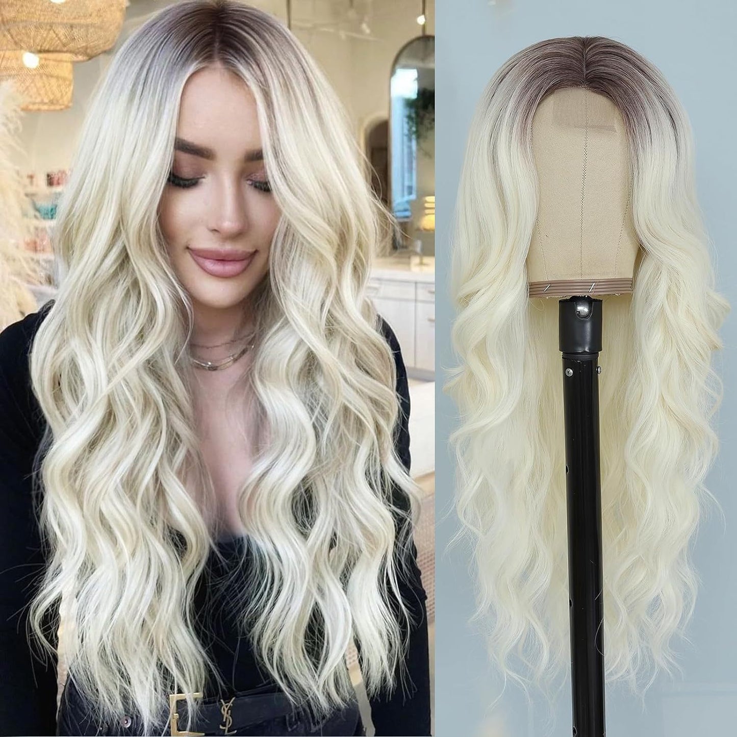 Women's Medium Large Wave Curly Hair Headgear Wig Long Curls