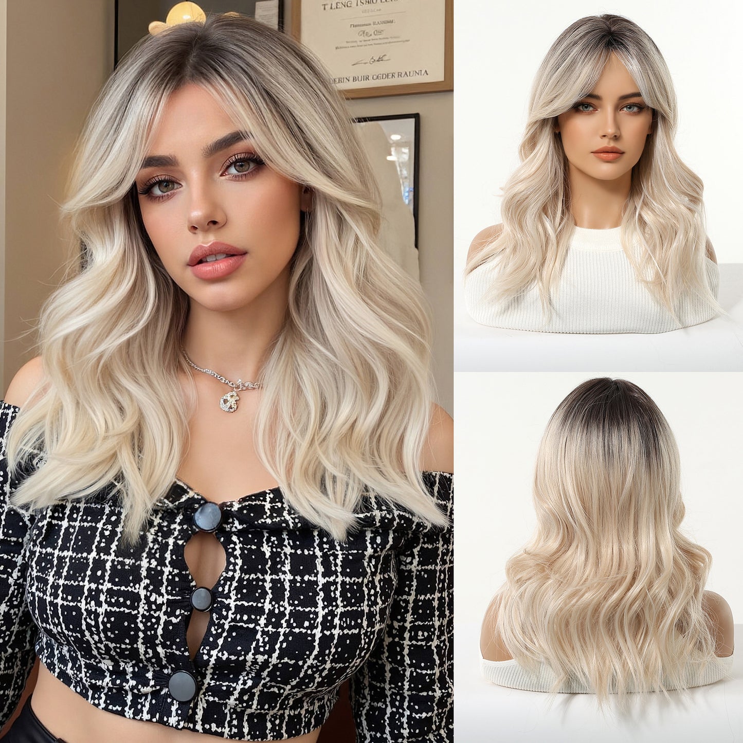 Outer Roll Lazy Atmosphere Feeling Mid-length Curly Wig Long Curls