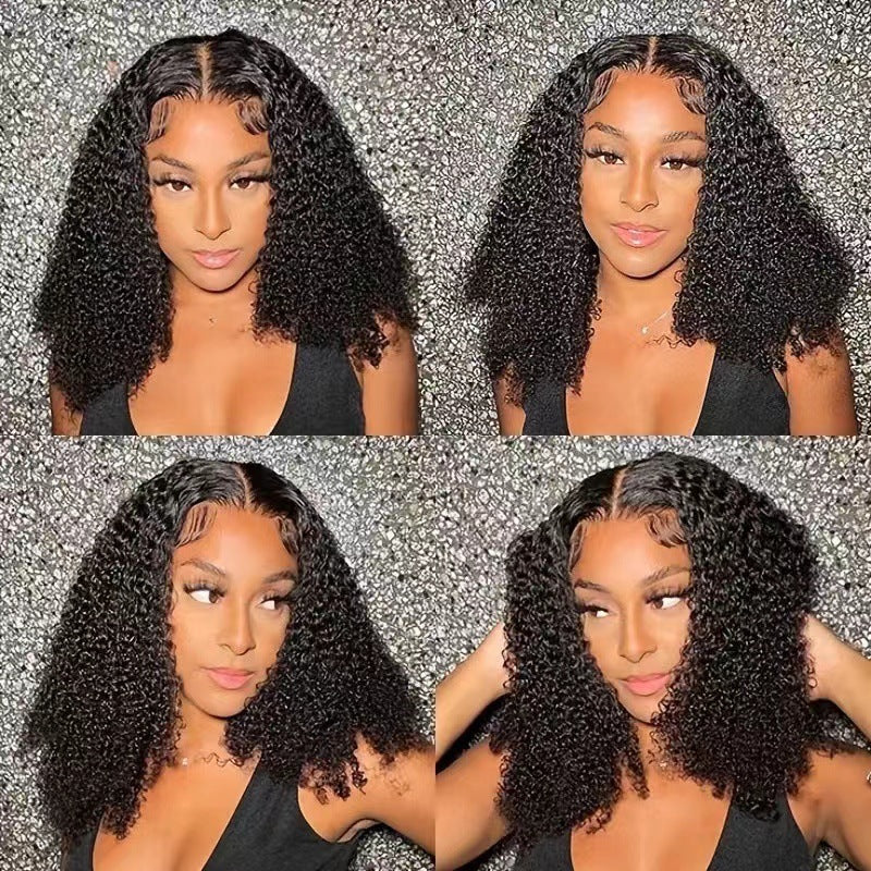 Women's Fashion African Afro Black Fiber Chemical Wig Short Curly Hair
