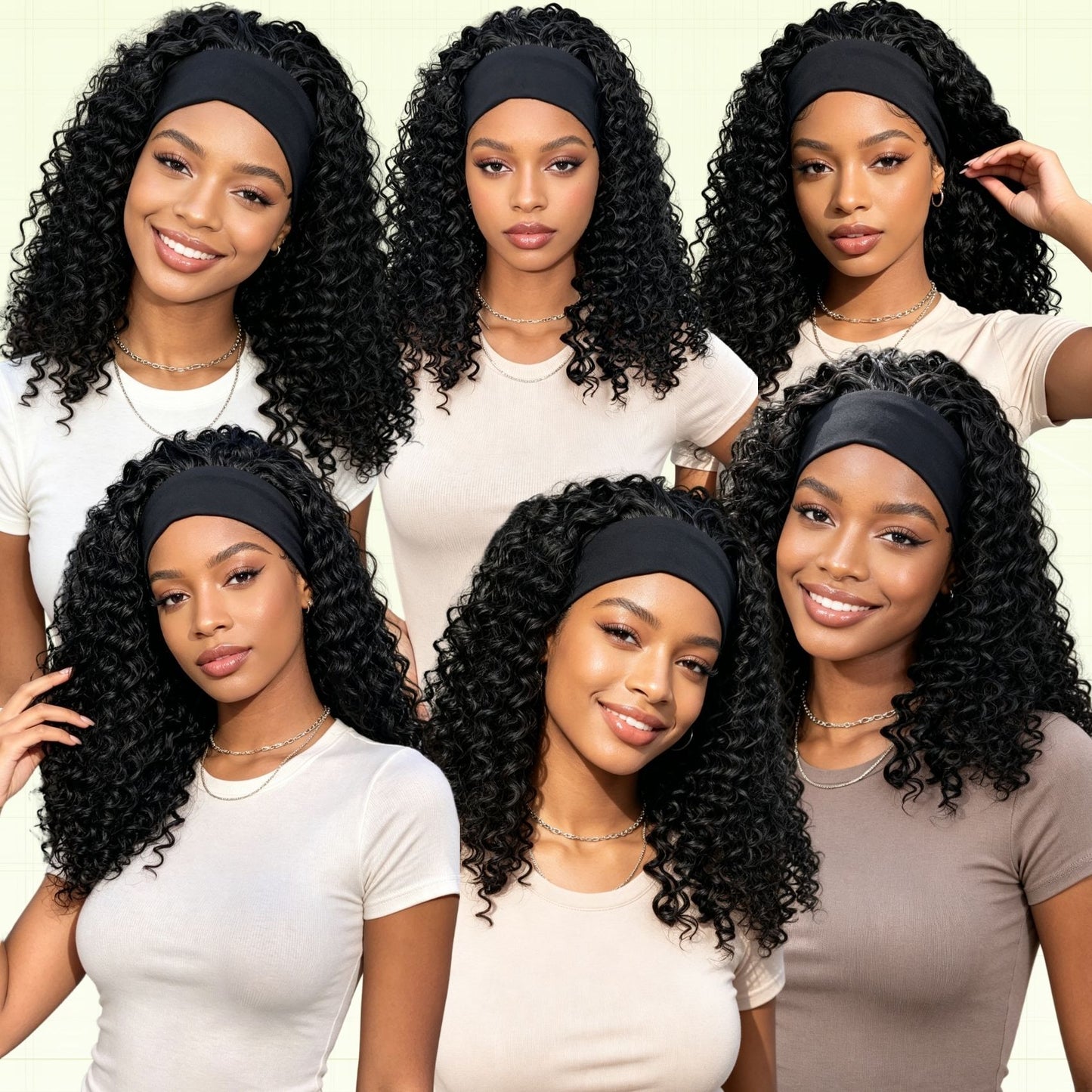 Silk Band Black Explosion Fluffy Wigs With Small Long Head Wig Short Curly Hair