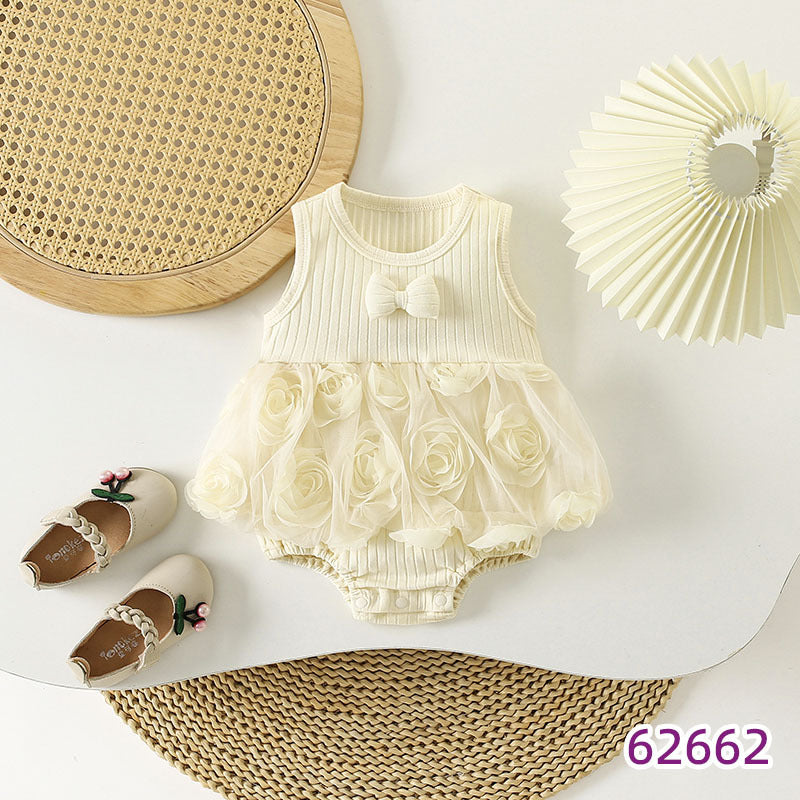 Children's Clothing Jumpsuit Sweet Cute Flower Lace Princess Style Triangle Jumpsuit, Climbing Suit