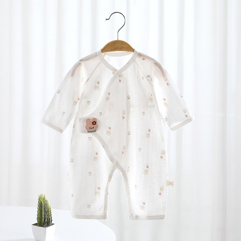 Summer Thin Long Sleeve Gown Boys One-piece Romper Born Clothes Jumpsuit, Climbing Suit