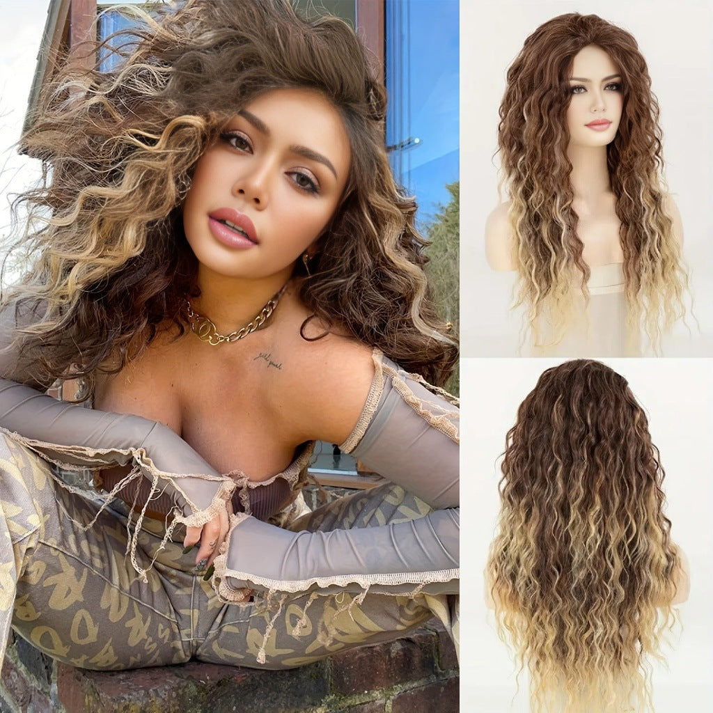 Curly Hair Front Lace Medium Chemical Fiber Wig Long Curls