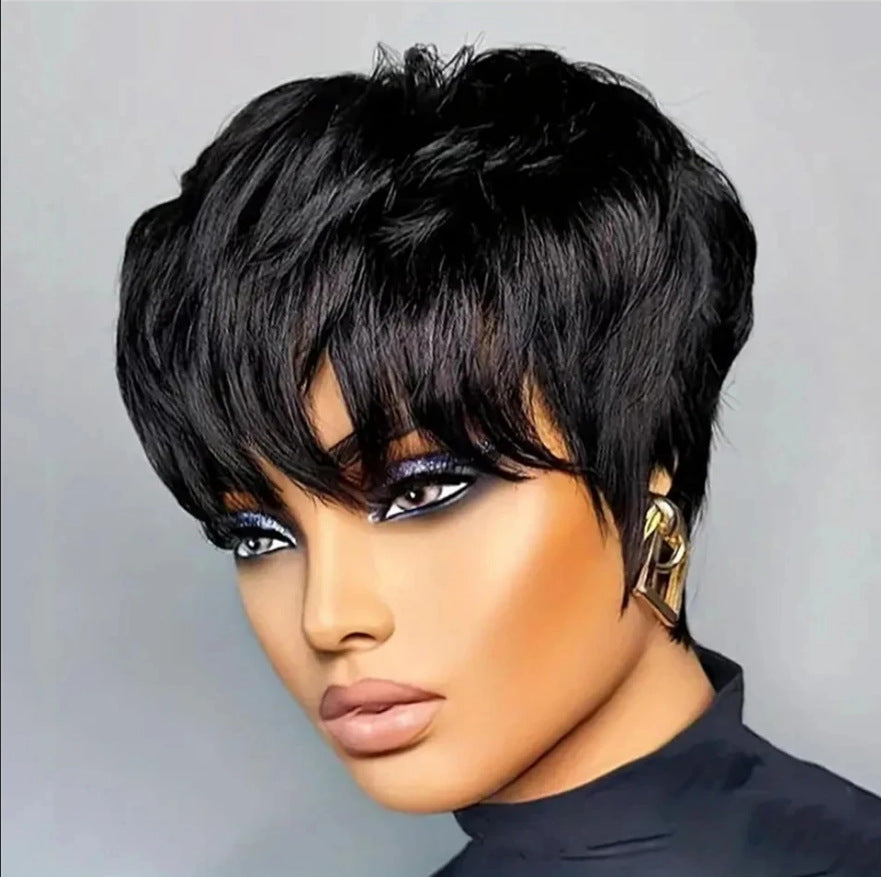 Wave Pixie Cut Brazilian Remy Human Wig Short Straight Hair