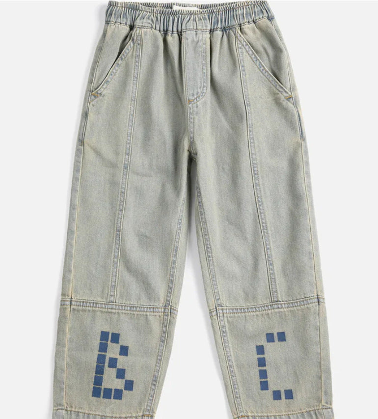 New Slouchy Children's Series Printing Long Children's Pants