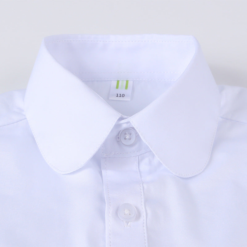 Lace Short-sleeved Pure Cotton Primary Secondary School Children's Shirt