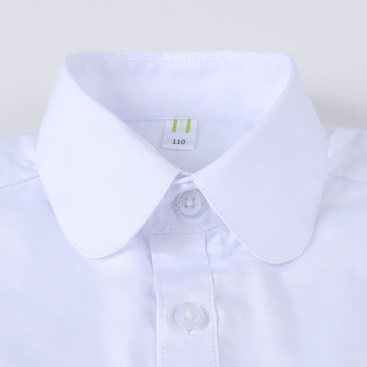 Lace Short-sleeved Pure Cotton Primary Secondary School Children's Shirt