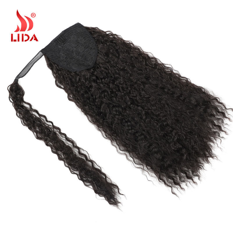 Chemical Fiber Hairpiece Clip Ponytail Suit Long Straight Wig