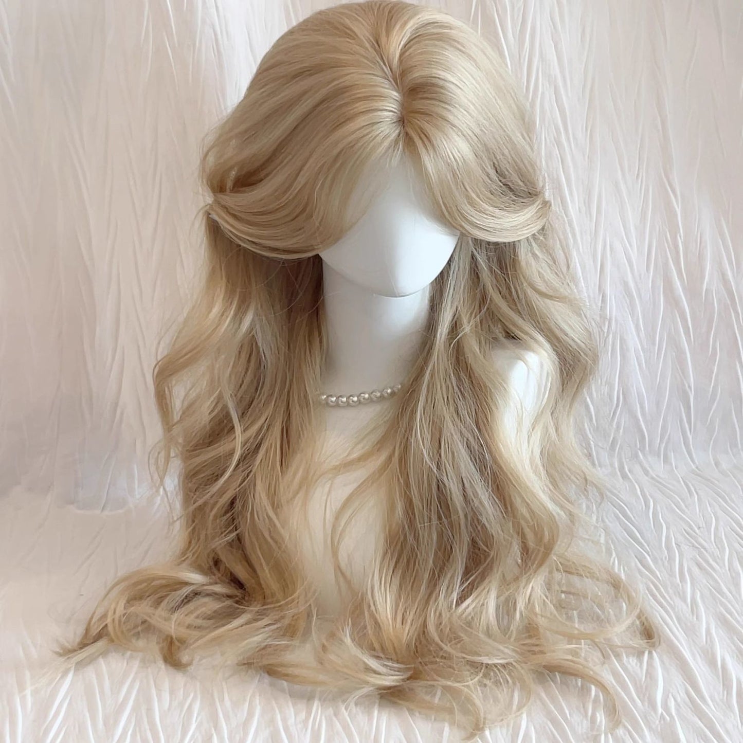 No Need To Wear Hair Net Female Mid-length Bangs Curly Wig Long Curls