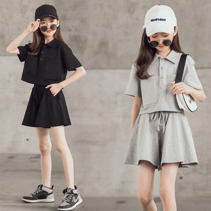 Children's Sports Fashion Short Sleeve T-shirt Summer Shorts Outer Children's Suit
