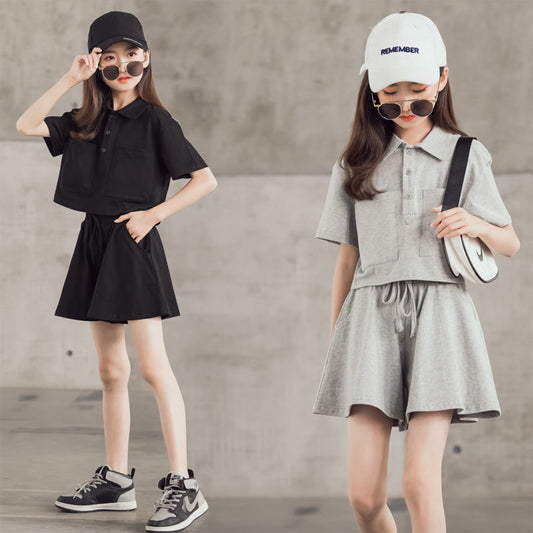 Children's Sports Fashion Short Sleeve T-shirt Summer Shorts Outer Children's Suit