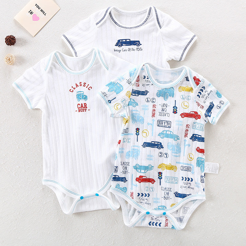 Children's Pieces 2 Packs Starting From Jumpsuit Short Sleeve Born Triangle Jumpsuit, Climbing Suit
