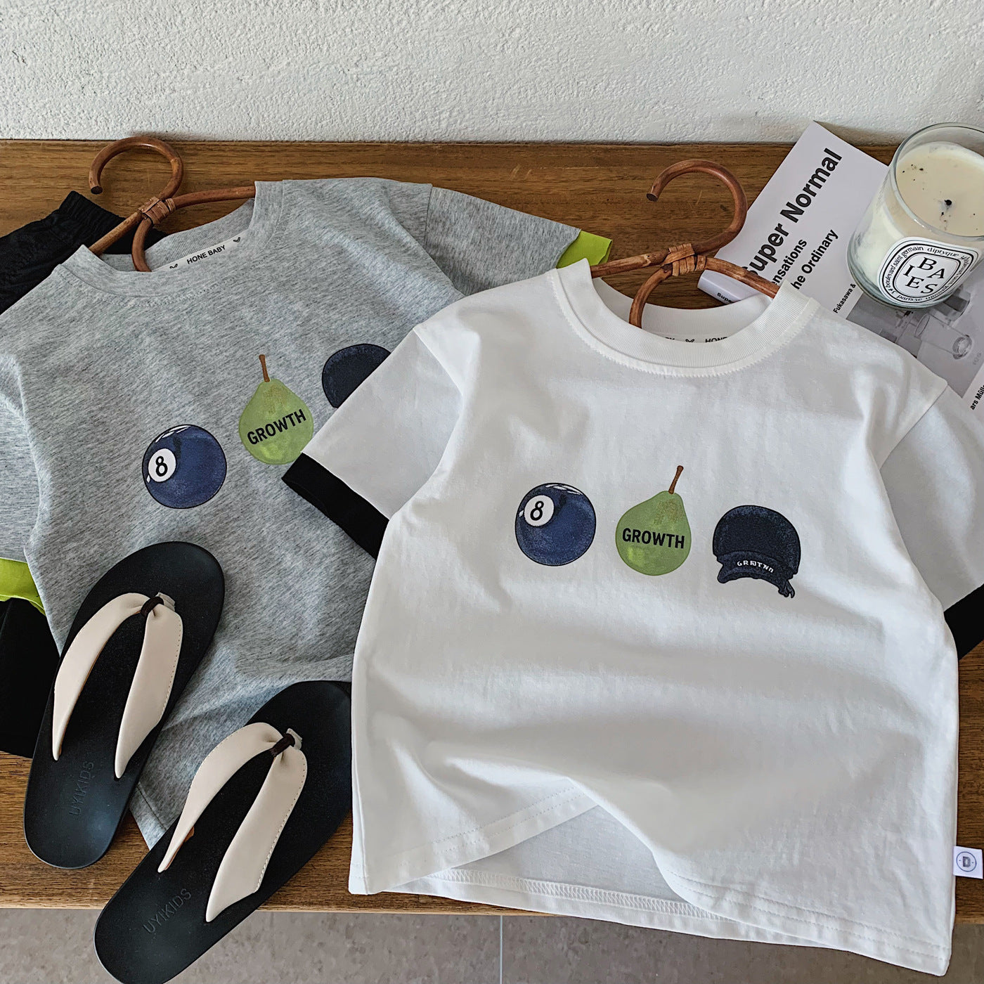 Children's Sleeve Contrast Color Casual Comfortable Pullover Loose Elastic Children's T-shirt