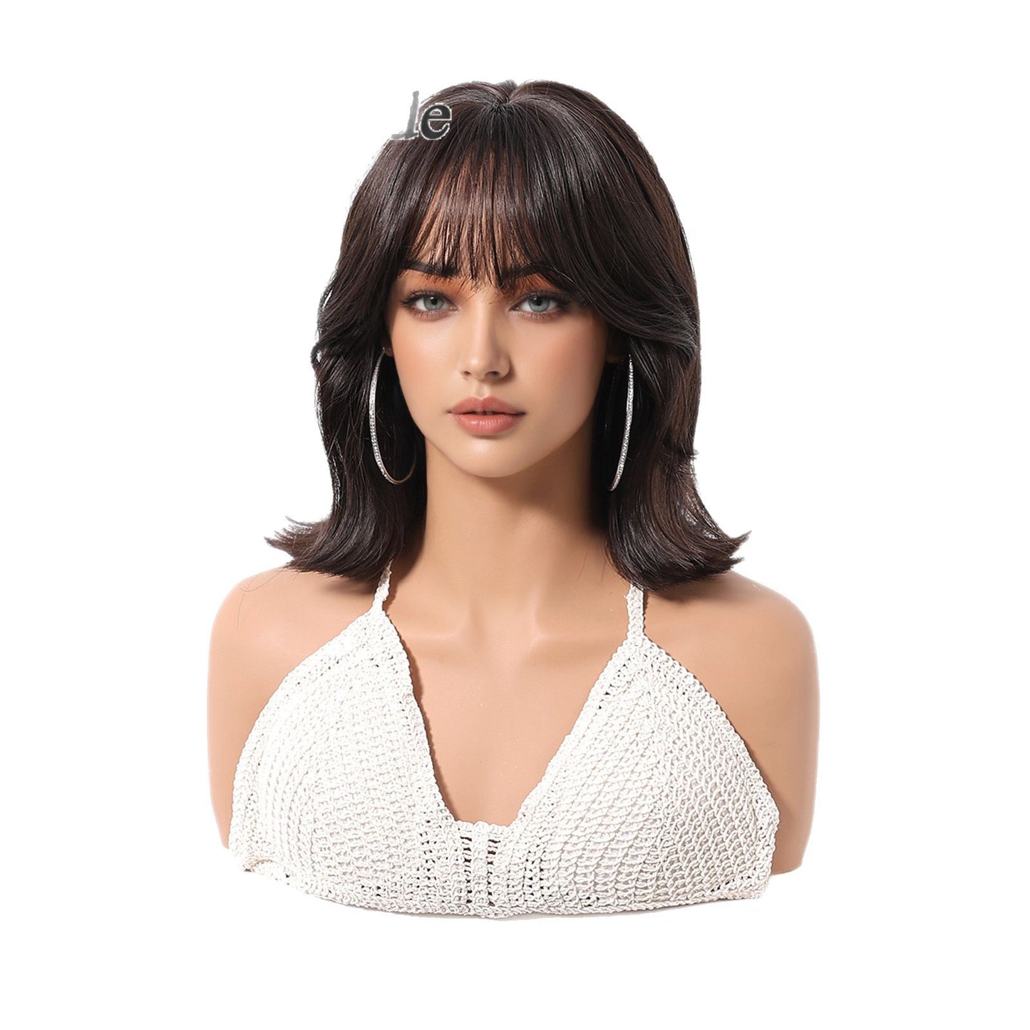 Seamless Artificial Outer Roll Full Top Mid-length Wig Short Curly Hair