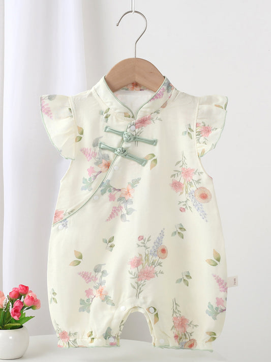 Summer Infant Chinese Style Buckle Jumpsuit Female Going Jumpsuit, Climbing Suit