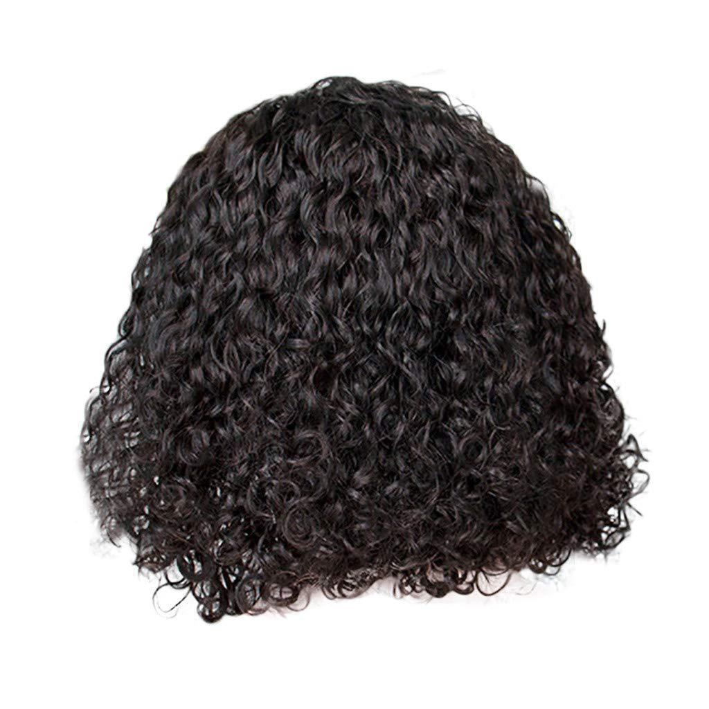 Women's African Wigs With Small Rose Net Chemical Wig Short Curly Hair
