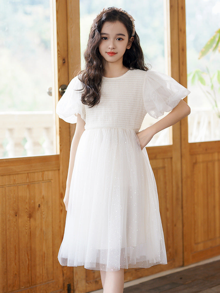 Children's Skirt Summer Short Sleeve Princess Medium Children's Dress