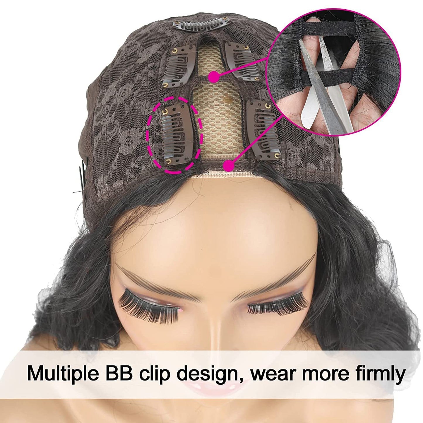 Women's Set Black Long Curly Hair Half Headgear Big Wig