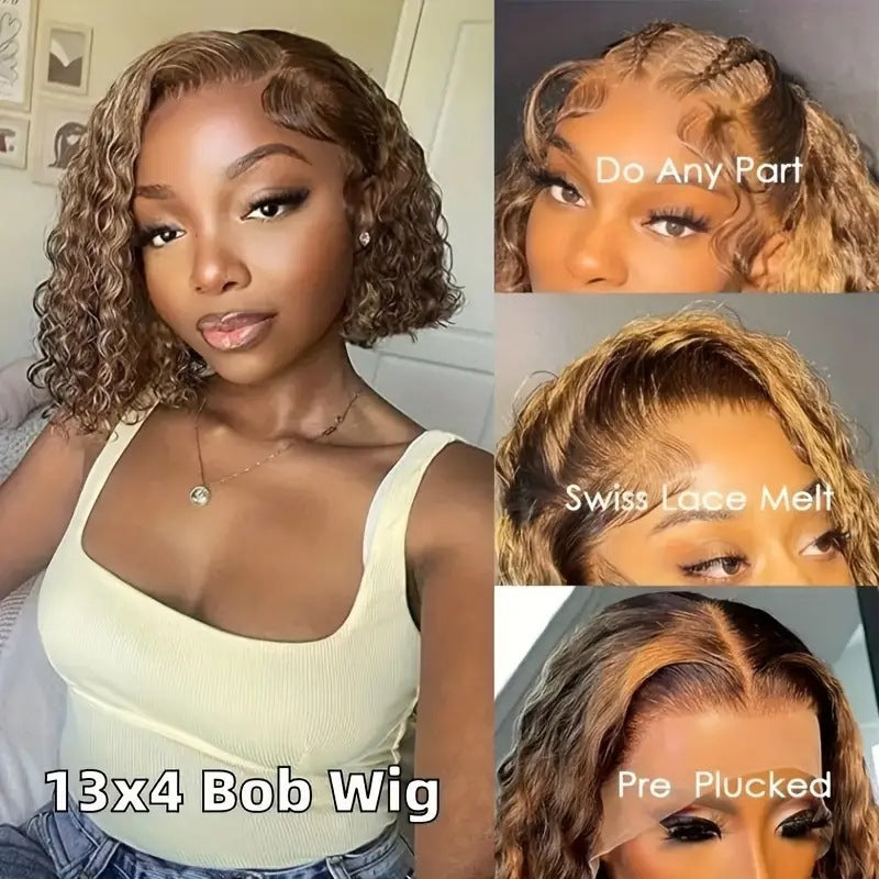 Front Lace Small Volume Female Fluffy Natural Wig Short Curly Hair