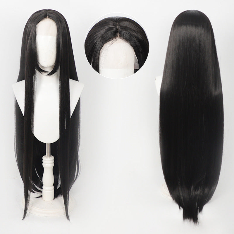 Universal Hand Crocheting Forehead Lace Mid-length Cos Wig