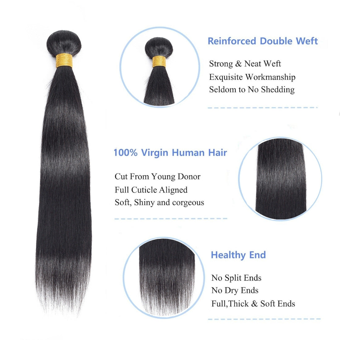 Trendy Beautiful Unique Durable Human Extension Real Hair Wig