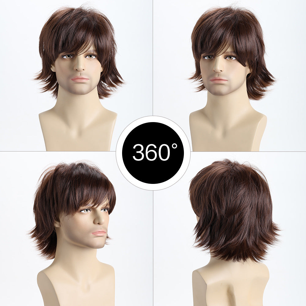Men's Fashion Personality Synthetic Wigs Fiber Short Men's Wig