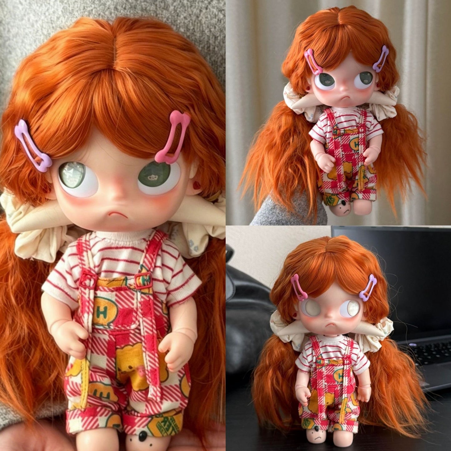Orange Sister Ga Zi Doll Water Ripple Curly Hair Straight Other Wig