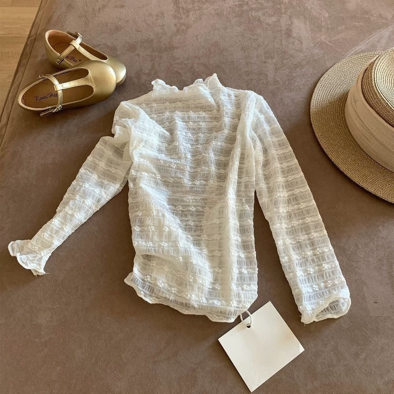 Lace Bottoming Shirt Inner Jacquard Western Children's T-shirt