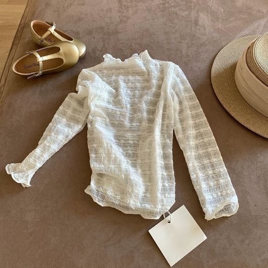 Lace Bottoming Shirt Inner Jacquard Western Children's T-shirt