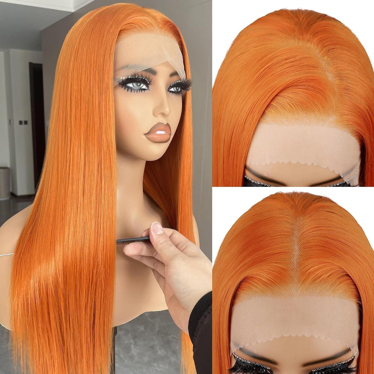 Women's Lace African High Temperature Chemical Fiber Long Straight Wig