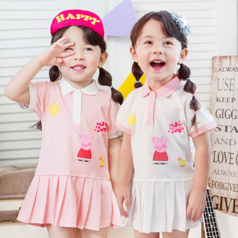 Cotton Pig Summer Clothing Skirt Short Children's Dress