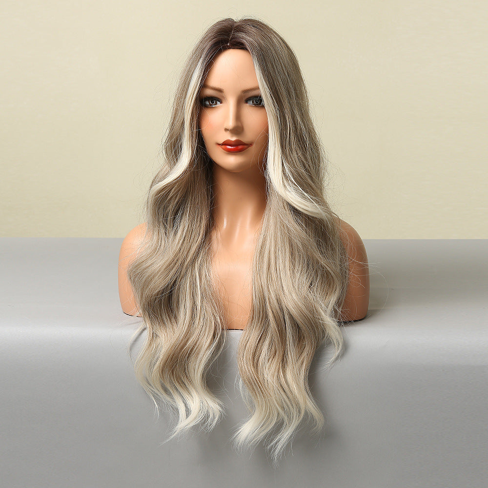 Medium Large Wave Mixed Color Light Wig Long Curls