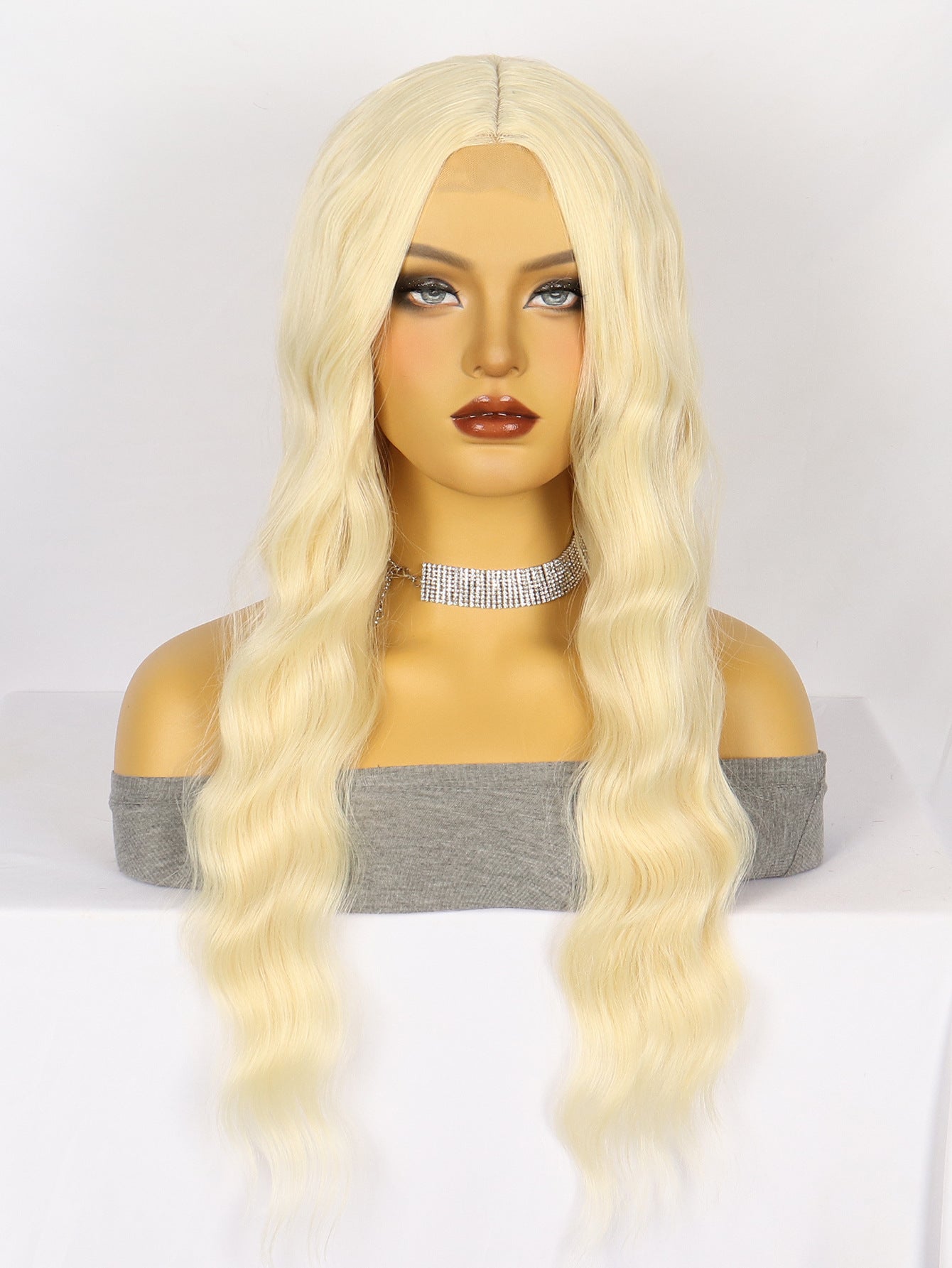 Women's Brown Straight Hair Big Wave Curly Chemical Fiber Front Wig Long Curls