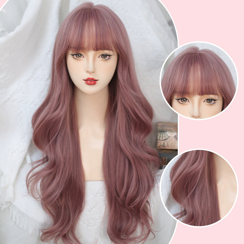 Women's Gentle Curly Natural Simulation Human Air Bangs Full Other Wig