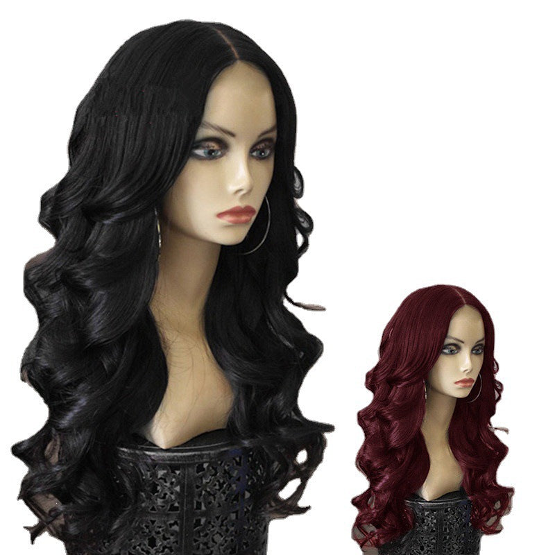 Female Fashion Partial Wave Curly Hair Rose Wig Long Curls