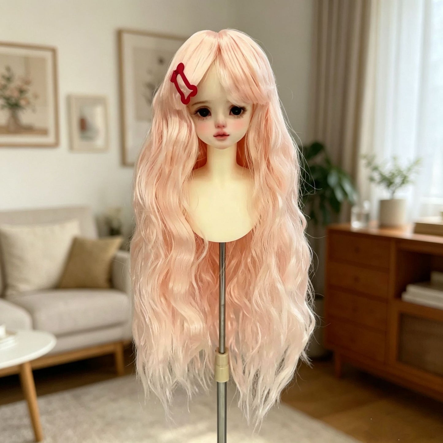 Doll Mid-length Curly Wave Water Ripple Points Chemical Wig Long Curls