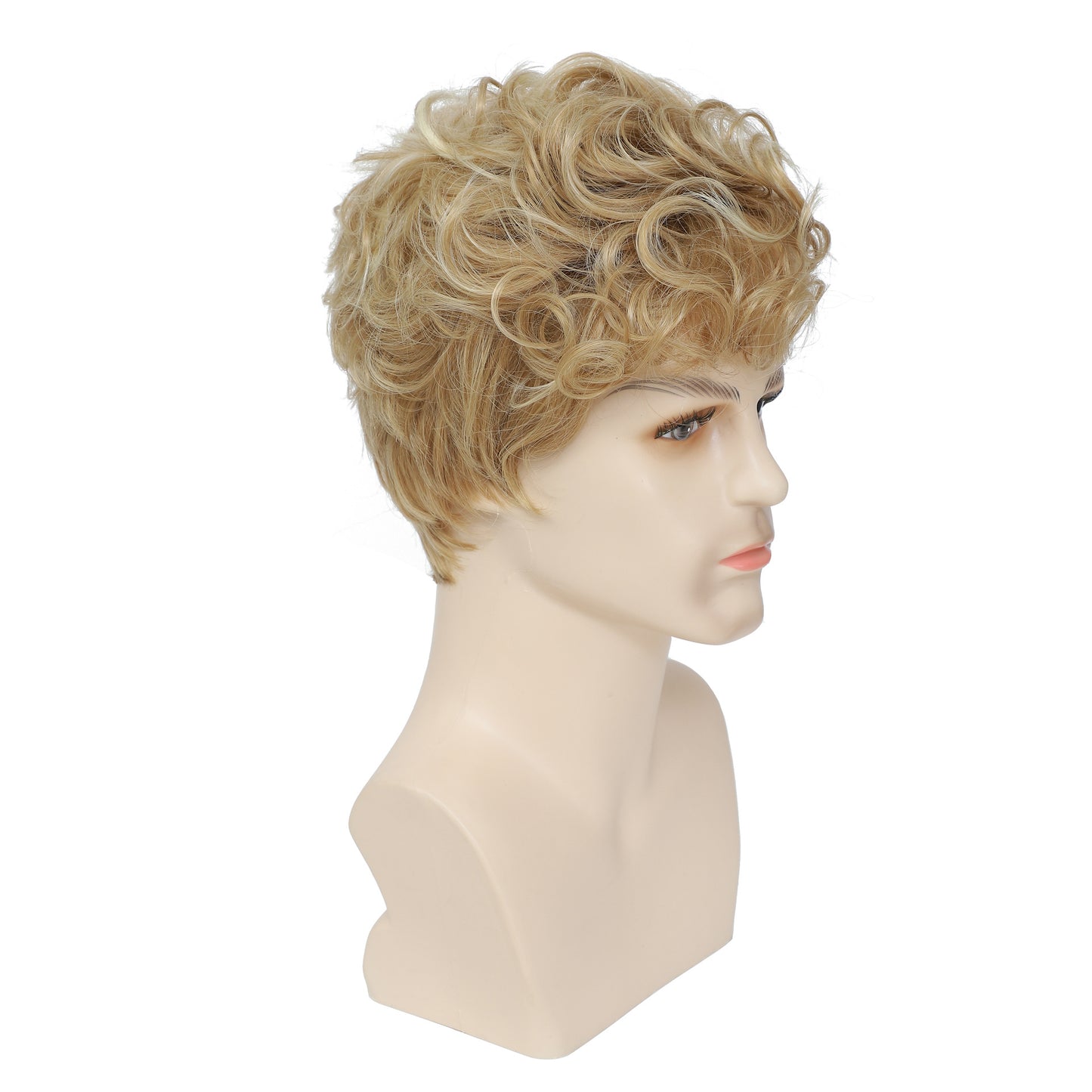 Men's Handsome Mechanism Rose Net Chemical Fiber Wig Short Straight Hair