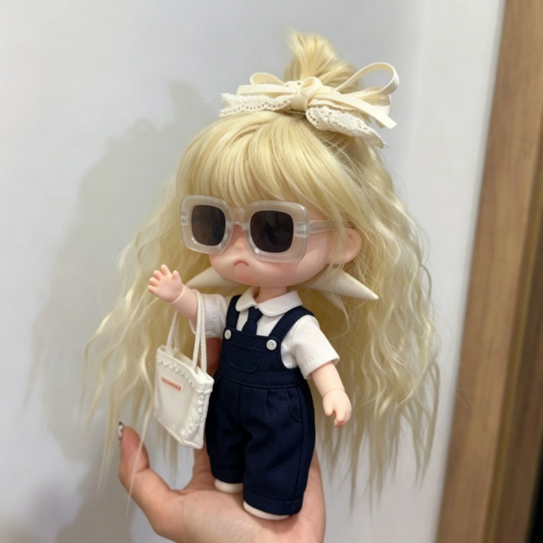 Ga Zi Sister Doll Micro Roll Universal Head Circumference Straight Cos Wig