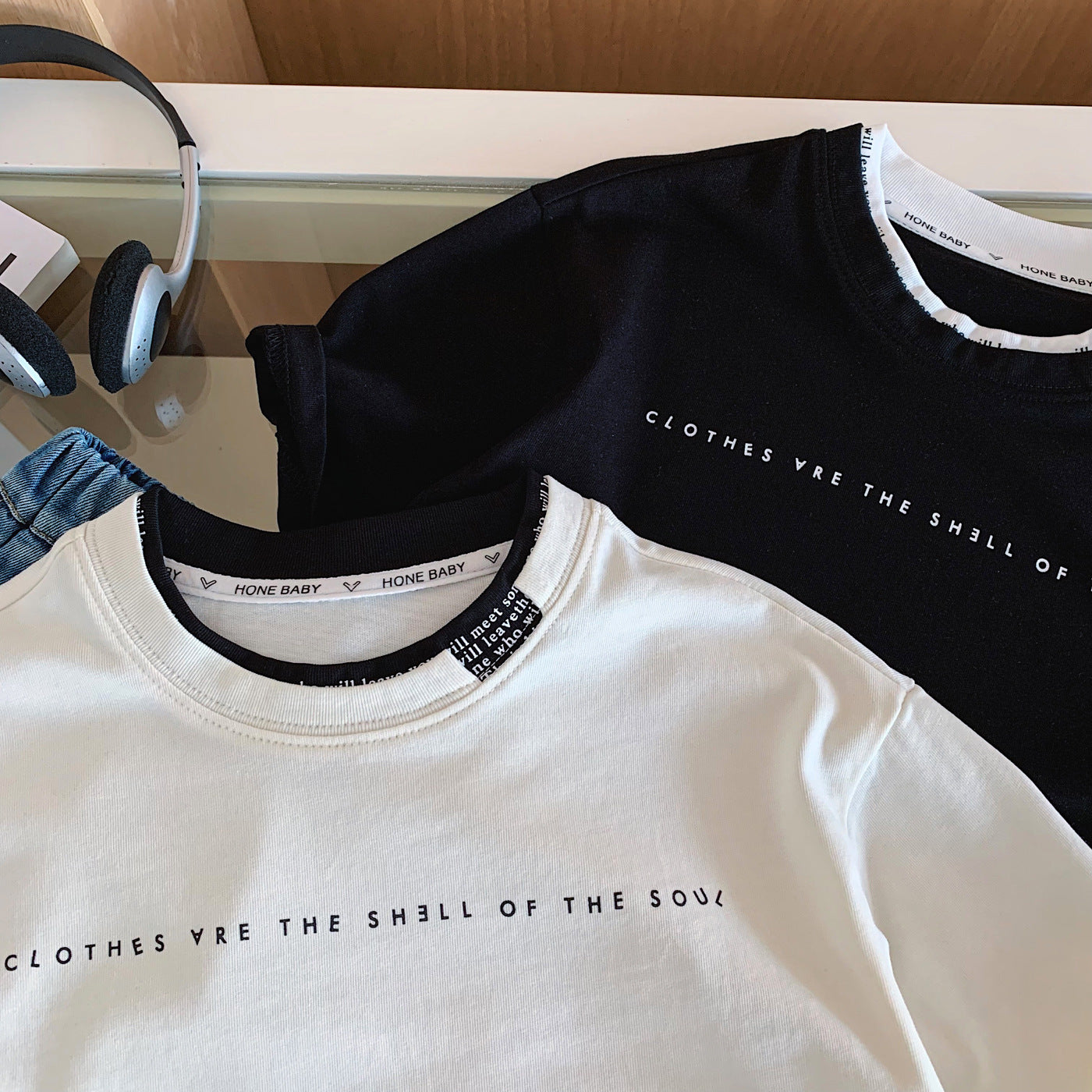 Children's Boy's Short-sleeved Summer Fashion Personalized Double Collar Casual Loose Children's T-shirt