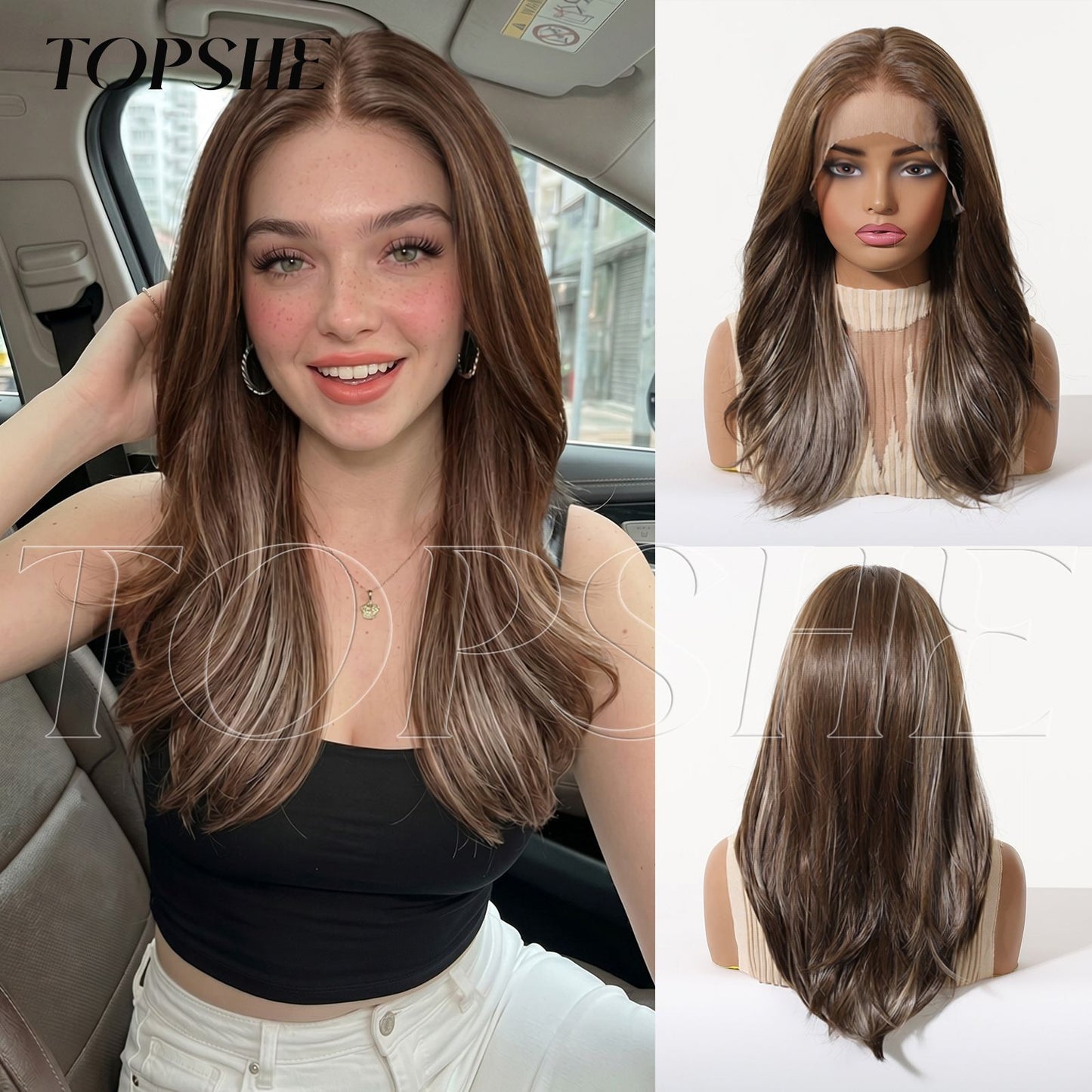 Women's Lace Curly Free To Natural Fashionable Wig Long Curls