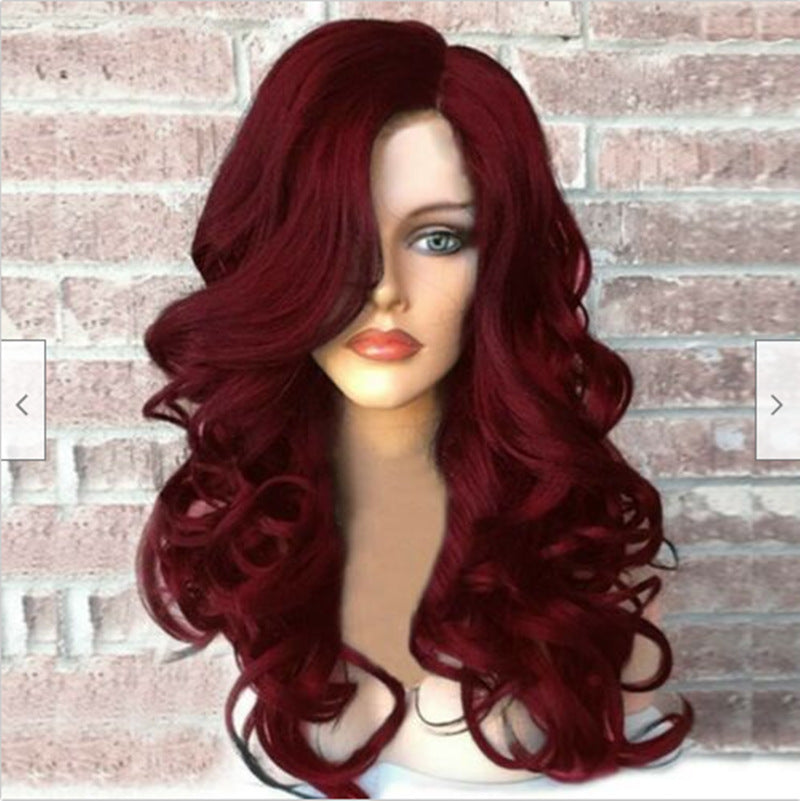 Female Fashion Partial Wave Curly Hair Rose Wig Long Curls