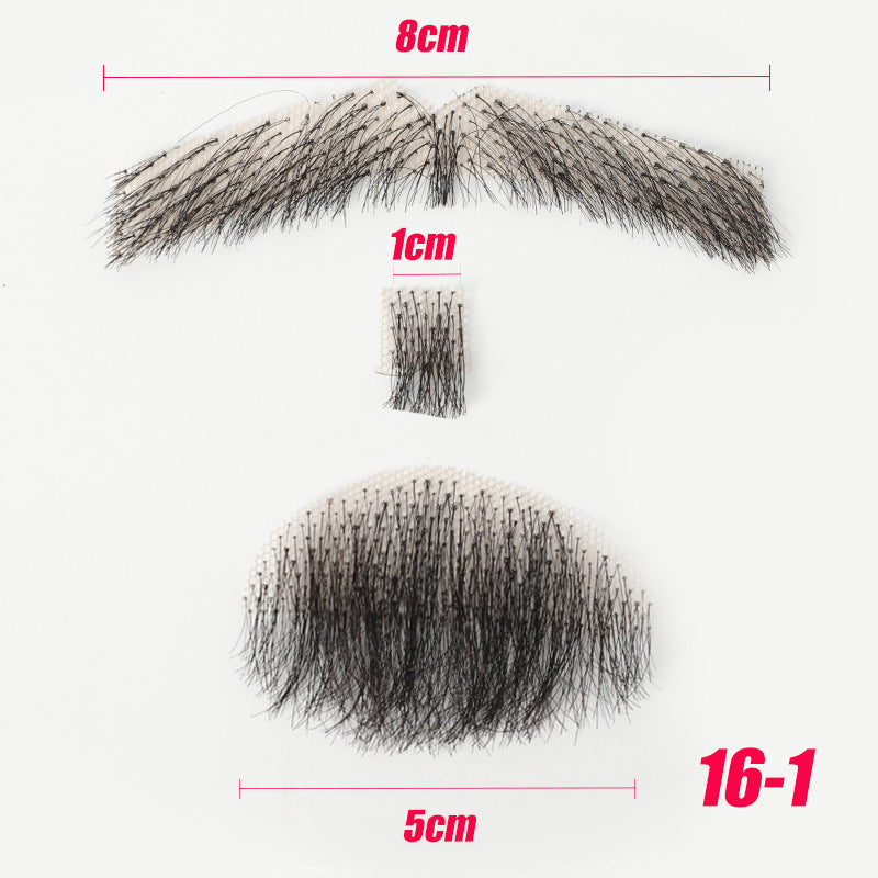 Men's Tin Beard Handlebar Mustache Invisible Realistic Other Wig