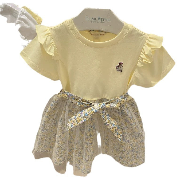 Summer Korean Style Little Bear Pure Cotton Soft Breathable Princess Children's Dress