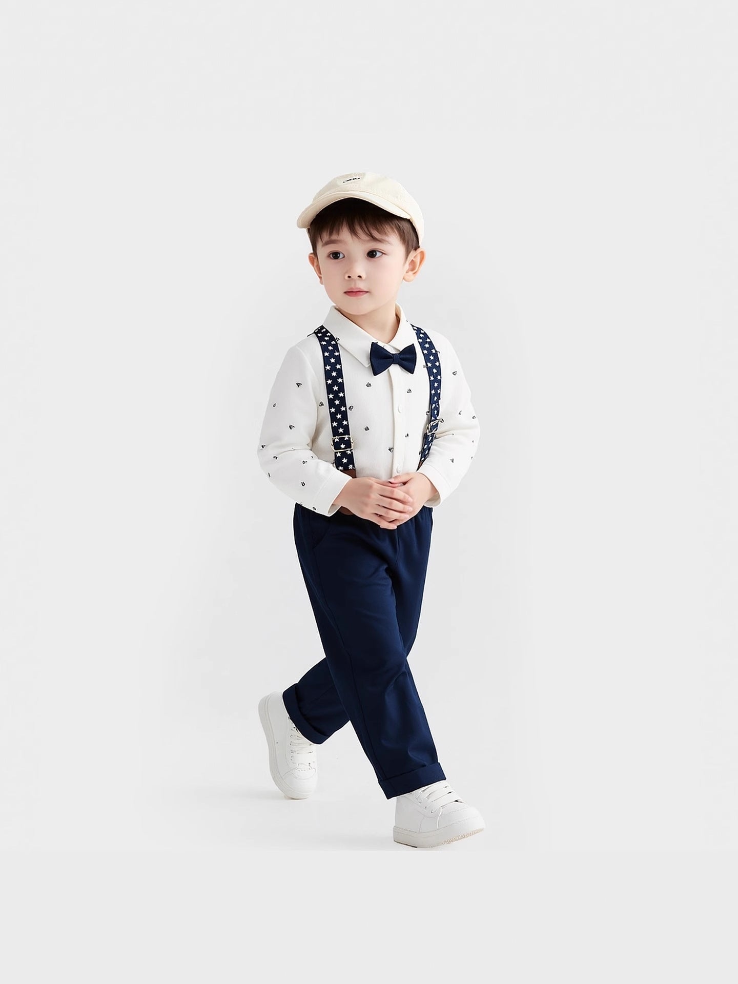 Children's Clothes Banquet Long-sleeved Shirt Suspender Pants Children's Suit
