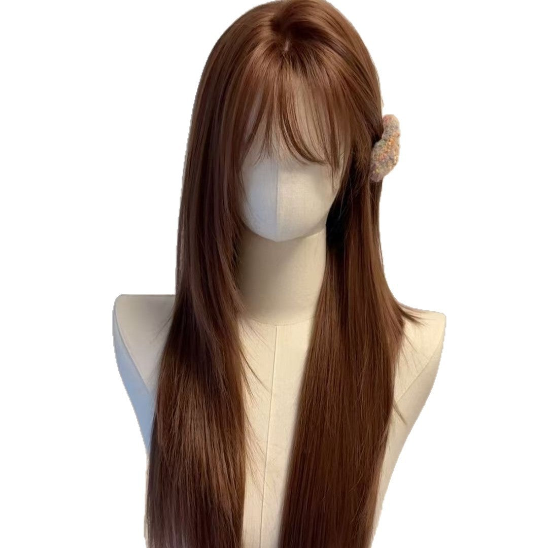 Ancient Early High Level Hair Beauty Temperament Atmosphere Feeling Rose Long Straight Wig