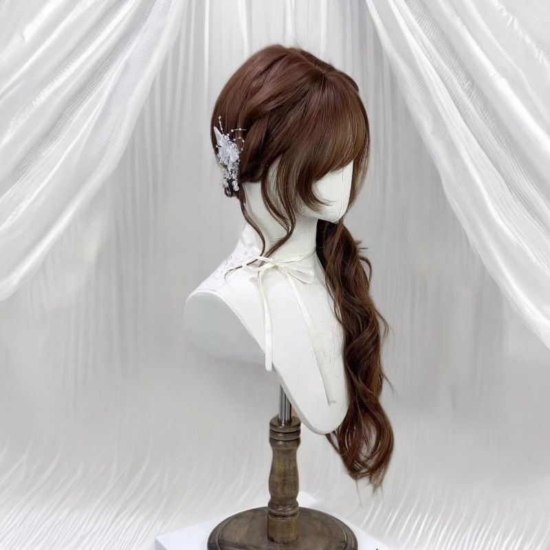 Early Style Chocolate Brown Curly Hair Gentle Sweet Wig Long Curls