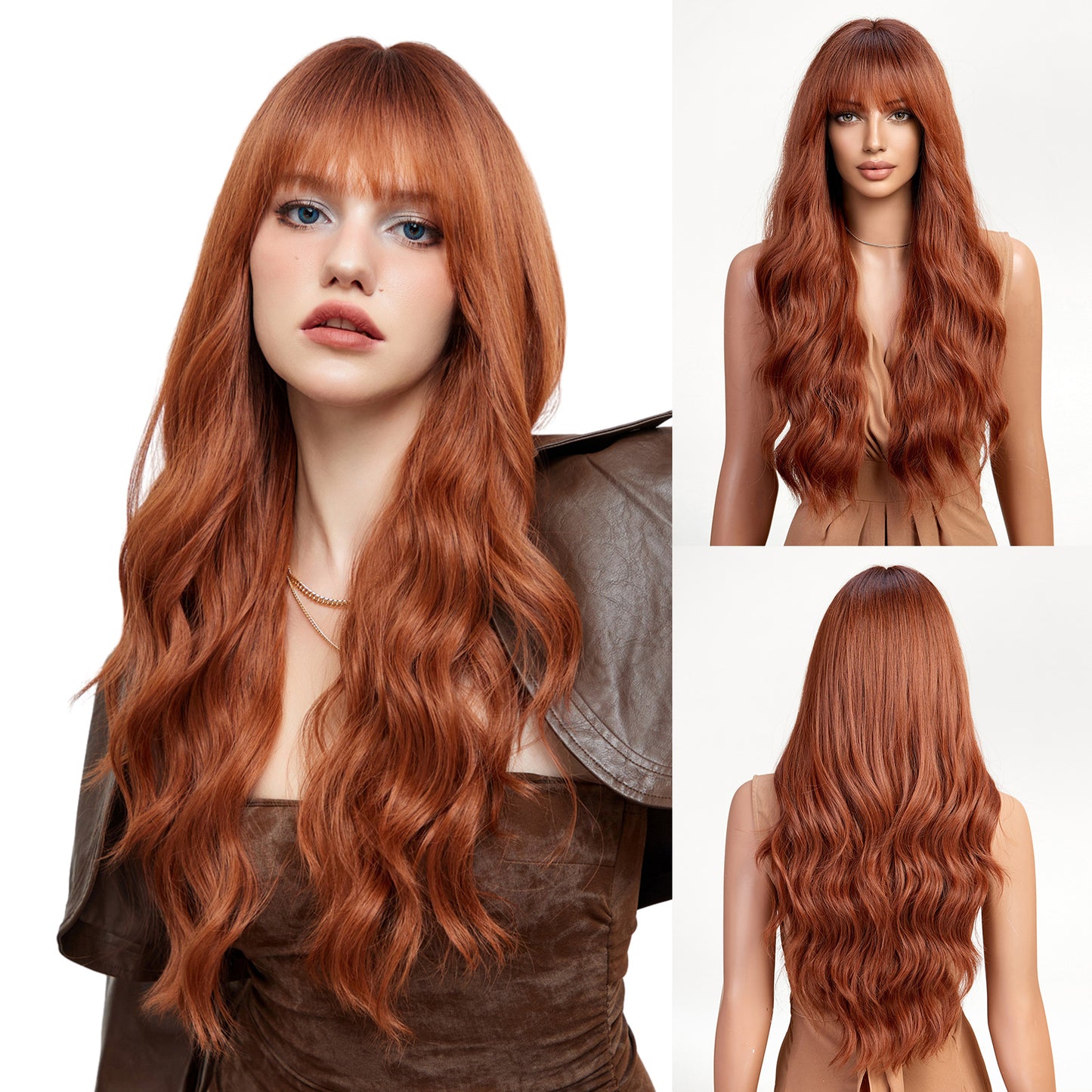 White Gold Color Barbie Wind Big Wave Curly Hair Fluffy Wig Long Curls